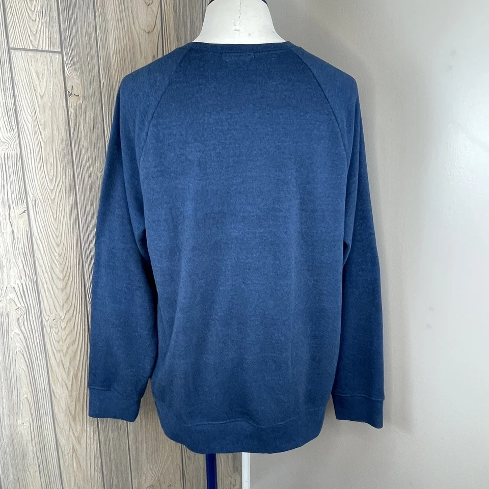 Mens XL Blue Fleece Pullover long Sleeves Threads 4 Thought - Image 4 of 4