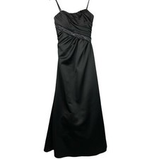 Women's David's Bridal Dress Black Convertible Spaghetti / Strapless Zip 4 Long 
