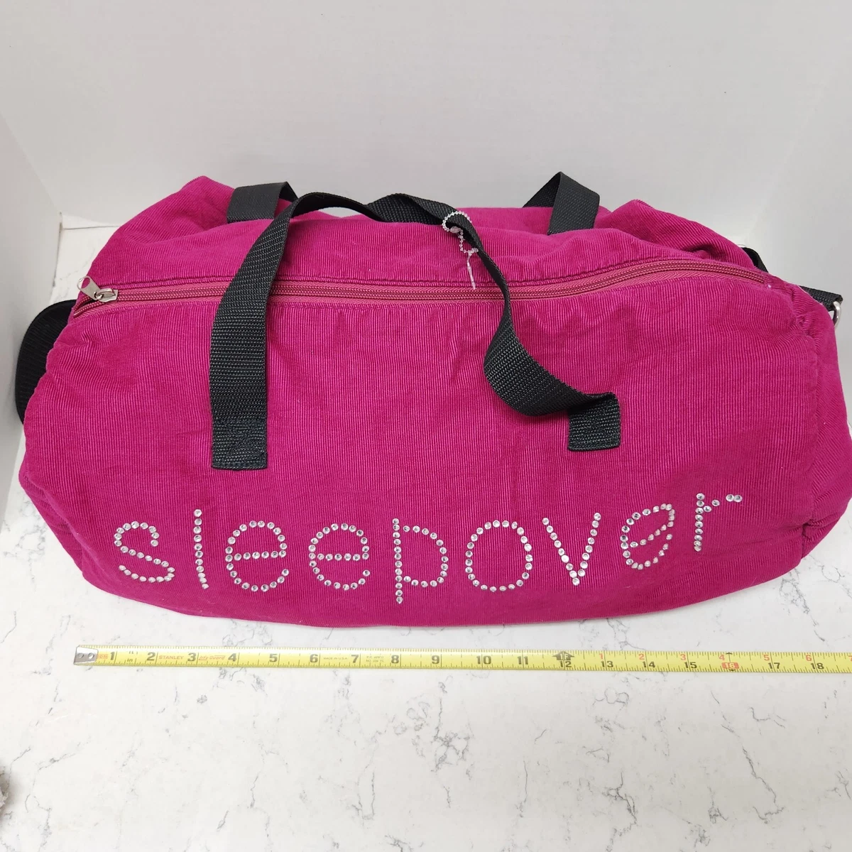 NWOT Rhinestone Purple Overnight Slumber Party Sleepover Duffle