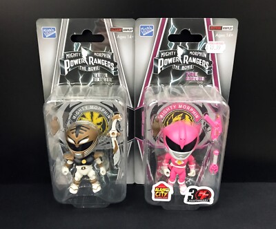 JASON DAVID FRANK - White & Pink Power Rangers Excl. Figures 2-Set Glow-In-Dark