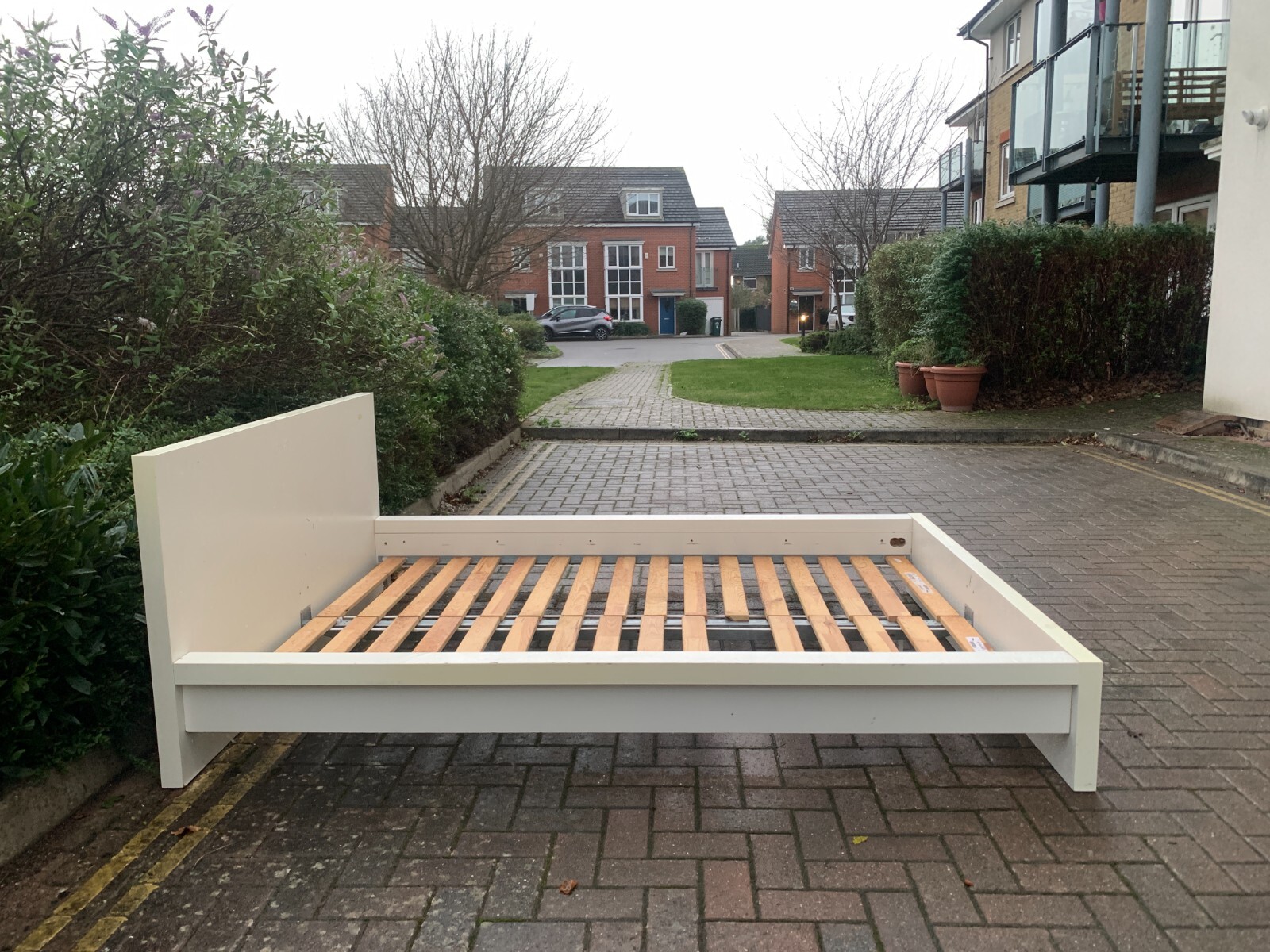 Fantastic IKEA Malm EU Double Size Bed Frame White + Sultan Lade Slats