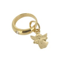 Baby Taufe Schutz Engel Kette Mit Herz Taufring Und Stein Silber 925 Vergoldet