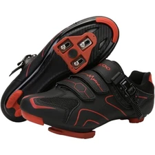 NEW Kescoo Indoor Road Bike Riding Shoes Peloton Compatible Black Red Men’s 39