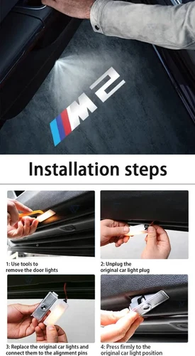 2-4Pcs Car Door Projector Laser Led Lights Shadow Lamps Decoration For B-M-W - Picture 9 of 26
