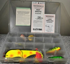 Lot of Lake Trolling Spinner Luhr Jensen, W.T. Lowe w/case