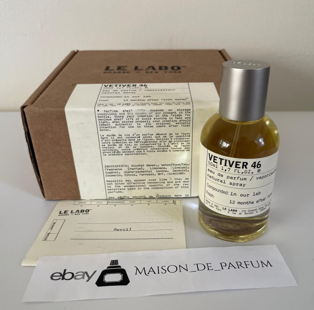 ルラボ ベチバー46 100ml Le Labo Vetiver 46 Perfume 100ml