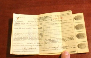 certificate pilot flight record student medical log book vintage 1945