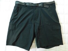 NWT Orvis Cargo Shorts Men's Size 40 Inseam 10" Black Tech Belted Stretch