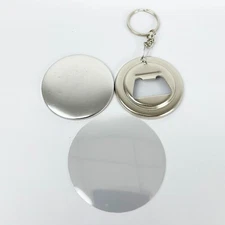 100 Sets/Pack 58mm 2" Bottle Opener Key Chain Button Badge Parts Supplies DIY