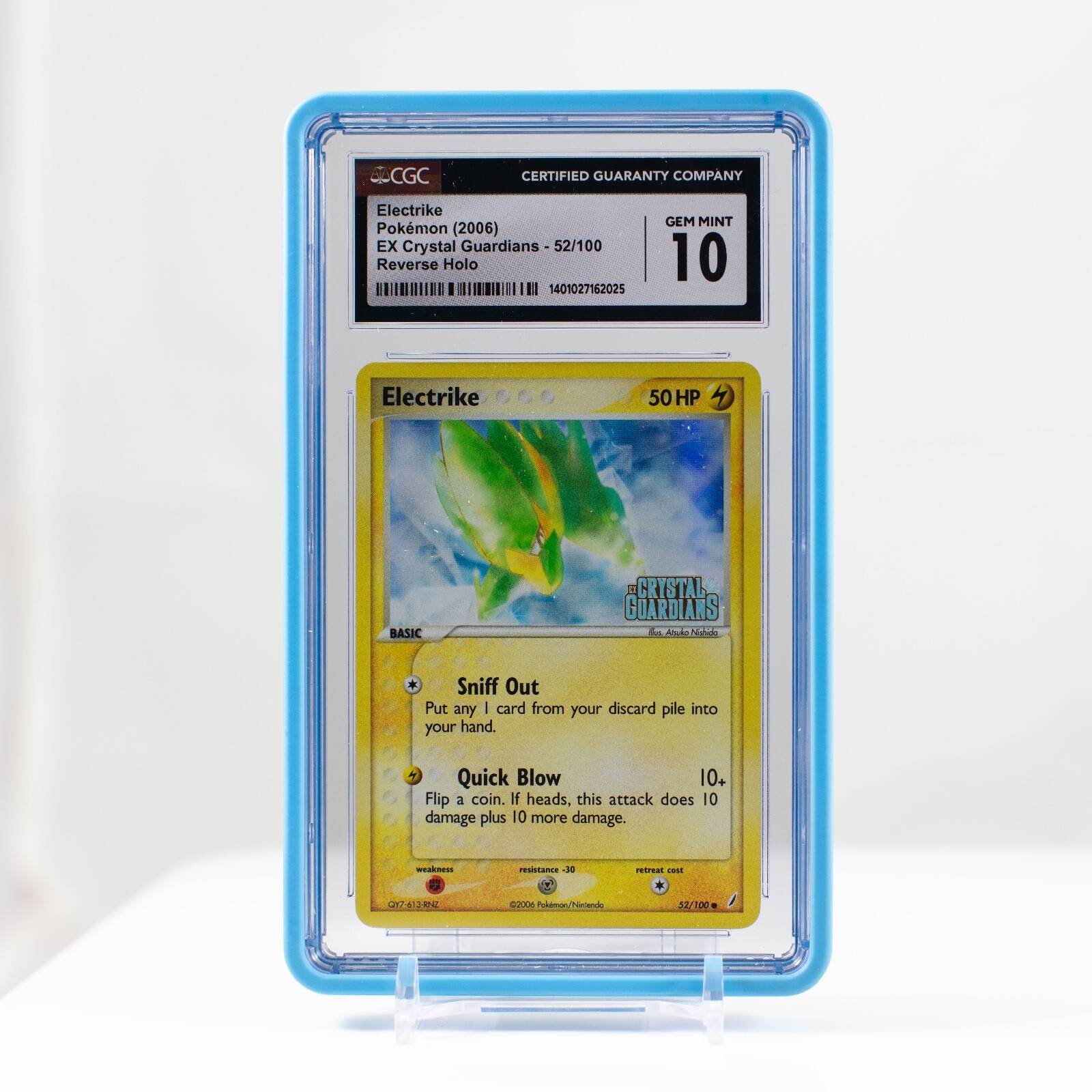 Pokemon Electrike Reverse Holo #52 EX Crystal Guardians 2006 CGC 10