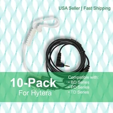 10x Acoustic Tube (2-Wire) PTT Earpiece for Hytera Radios PD355 PD360 PD365LF