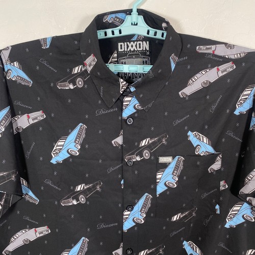 Dixxon Shirt Mens 2XL Black The Slab Button Up Party Blend Classics Cars - Picture 2 of 9