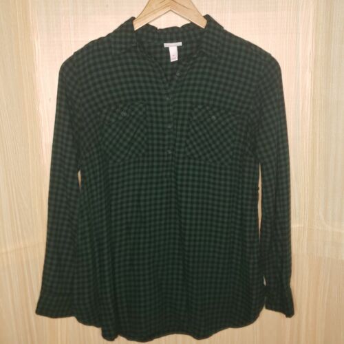 Isabel By Ingrid And Isabel Maternity Buffalo Check Tunic Top Green Medium