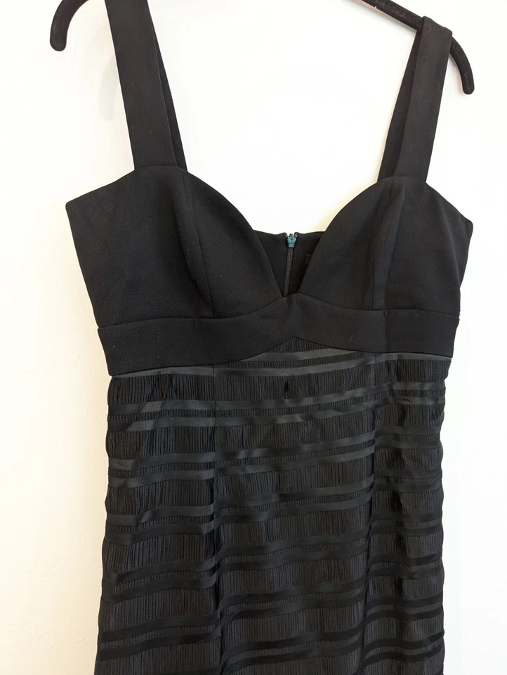 Vestido negro halo para mujer talla 8 negro sin mangas cóctel evento fecha noche funda Foto 4 de 4