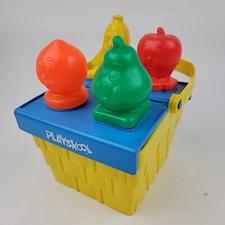 Playskool 1980's Fruit Shape Picnic Basket Shape Sorter