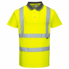 CLASS 2 PORTWEST HI-VIS YELLOW POLO OUTSTANDING PERFORMANCE SIZES S-7XL S477 