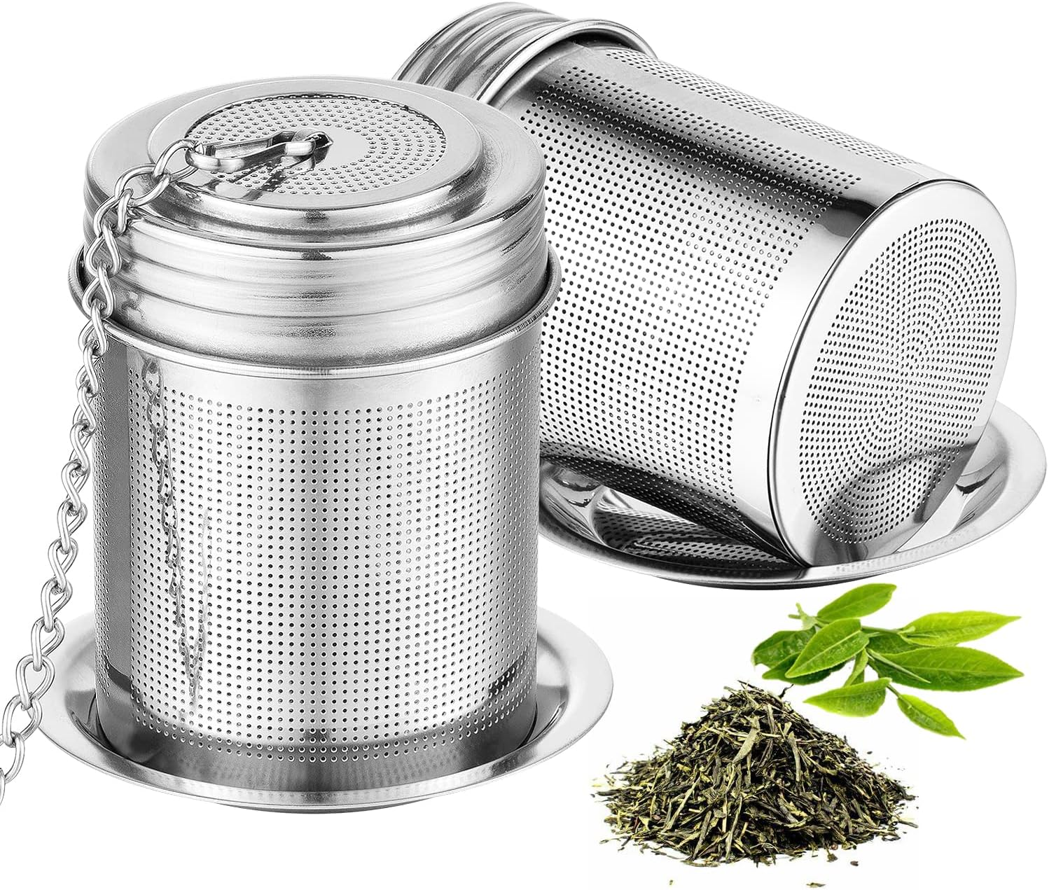 2Pack Tea Infuser,Cooking Infuser with Extra Fine Mesh Tea Ball Strainers Thread
