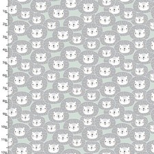 3 Wishes Oh My Safari Smiling Lion Turquoise Cotton Flannel Fabric By Yard