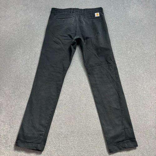 Pantalones Carhartt Adulto 31x30 Negro Carpintero Ropa de Trabajo Lona Pantalones WIP Para Hombre* - Imagen 7 de 10