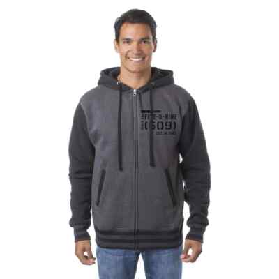 509 Varsity Snowmobile Snocross Zip Hoodie Hoody - Grey- 509-CLO-VAZ-2X