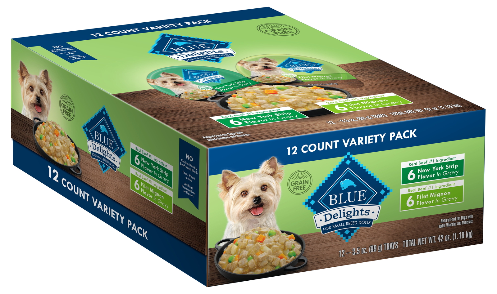 For Small Breeds, Variety Pack, Filet Mignon & New York Stri