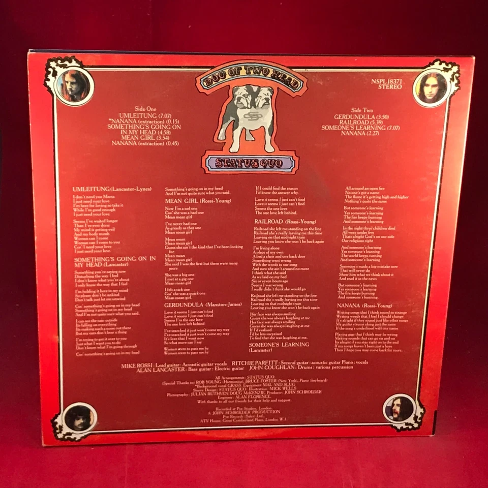 STATUS QUO Dog Of Two Head 1971 UK Vinyl LP PYE record Mean Girl Gerdundula - Image 2 of 4