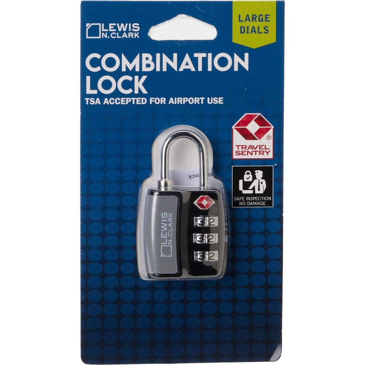 Lewis Clark Travel Sentry TSA-Approved Luggage Lock Black