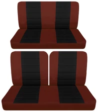 Front and Rear car seat covers fits 1953-1957 Chevy 210 coupe  Maroon and black