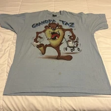 vintage TAZ t shirt Men’s XXL Airbrush Screen Stars Best “ Grandpa Taz”