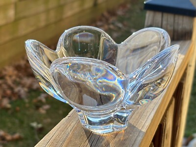 Vintage ORREFORS Pomona Flower-Shaped Candy Nut Bowl 5-petals (No Maker's Mark)