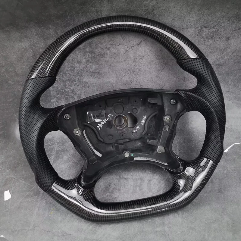 碳纤维方向盘适用于梅赛德斯奔驰 r230 W219 W209 W211 CLK G55 E55 — 第 3/4 张图片