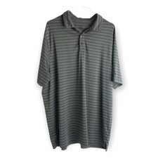 Champion Short Sleeve Polo Shirt Men's Size XL Gray Striped Polyester Blend