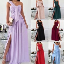 Chiffon Bridesmaid Dresses with Side Split One Shoulder Women Dress for Wedding