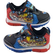 Paw Patrol Toddler Boys Light up Sneakers Size 8 Blue Slip on Lightweight Shoes