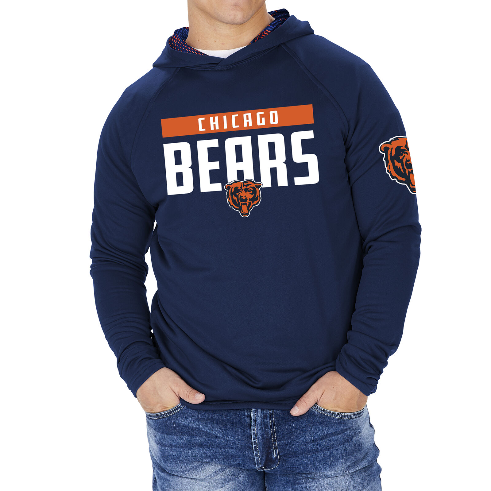 Толстовка Zubaz NFL Mens Chicago Bears командного цвета с подкладкой для капюшона с принтом гадюки
