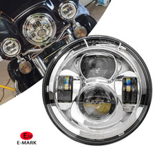 7 Zoll Chrom LED SCHEINWERFER mit Tagfahrleuchten für SUZUKI sv650 dr650 gs500