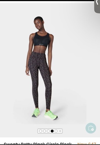 Brandneu mit Etikett Sweaty Betty Zero Gravity Run Leggings £95 7/8 XS schwarz Kreis Blockdruck - Bild 3 von 6