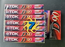 TDK D90 Blank Cassette Tapes 7 Pack + 1 Single - New Sealed High Output 8 Total