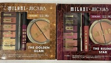 2 Pallets/Kits Milani Makeup Eye Shadow Pallet, Duo Highlighters Lip Crayons
