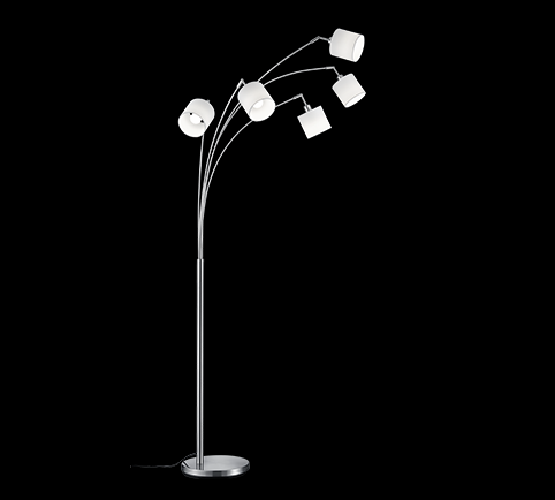 Lampada Piantana Terra ad Arco 4W 5 Luci Acciaio Bianco Tommy GD Trio