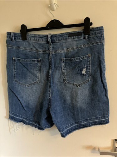 Ladies Blue Denim Hot Pants Size 16 By Simply Be - Picture 5 of 7