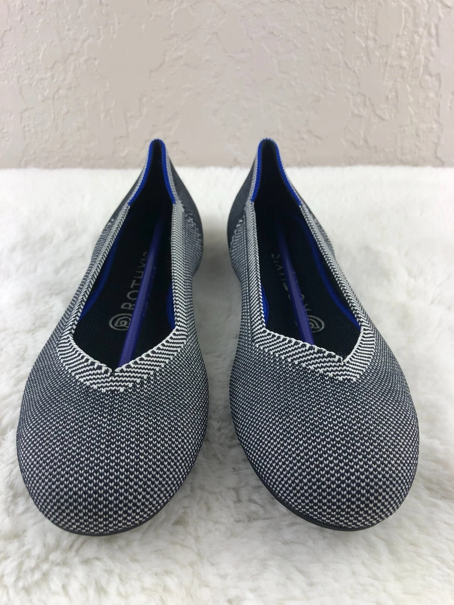 Rothy s Retired Grey Birdseye Classic Ballet Round Toe Shoe
