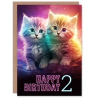 SüßE KäTzchen Katzen Kinder Alter 2 Jahre Alt Karte Zum 2. Geburtstag