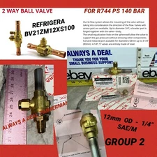 BV21ZM12XS100 REFRIGERANT Ball Valve PS 140 BAR 12mm 1/4” SAE/M FOR R744 2 WAY