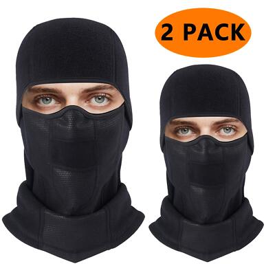 2Pcs Balaclava Ski Mask Winter Fleece Windproof Face Mask Cold Weather Warm Gear