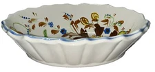 Oval Deep Serving Dish Japan Trinket Dish Flower Designs  9.5” Colorful Vintage