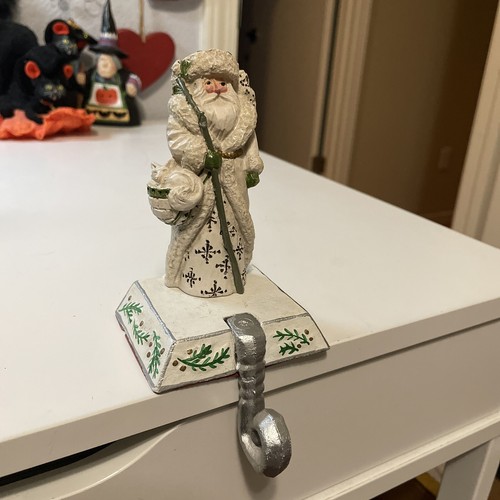 Midwest Pam Schifferl white woodland Glitter santa stocking holder