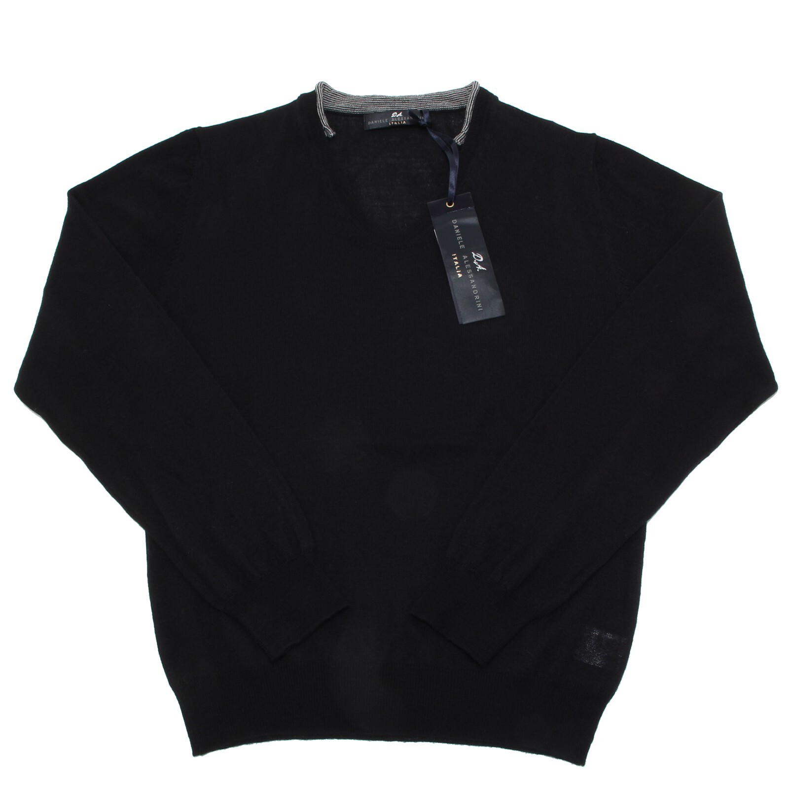 9989M мужской свитер maglione uomo DANIELE ALESSANDRINI nero lana 24190₽