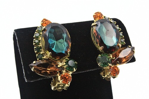 Superb JULIANA DE Delizza Elster Heliotrope Green Fall Bracelet Earrings Set - Picture 6 of 13