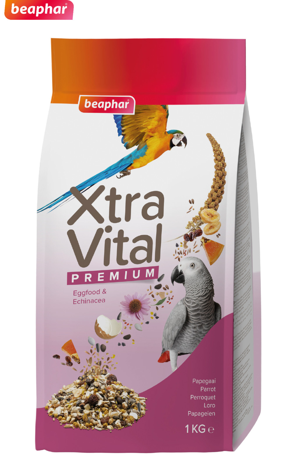 BEAPHAR XTRA VITAL PREMIUM PARROT FOOD AFRICAN GREY COMPLETE DIET FOOD 1KG - Image 2